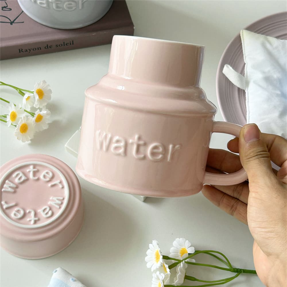 Ceramic mother-and-child cup, large-bellied cup with lid, creative cup, birthday gift, water cup, souvenir cup