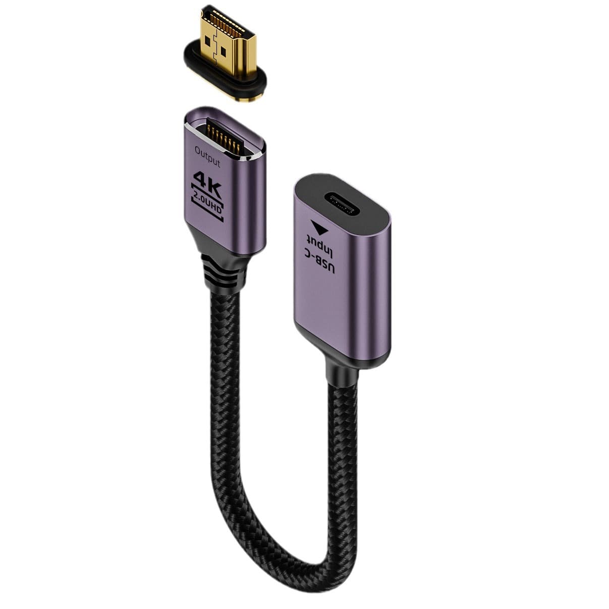 MaiDuoDuo USB C to HDTV Magnetic Adapter Short Cable 4K HD Screen Projection Cable for Phones and Laptops