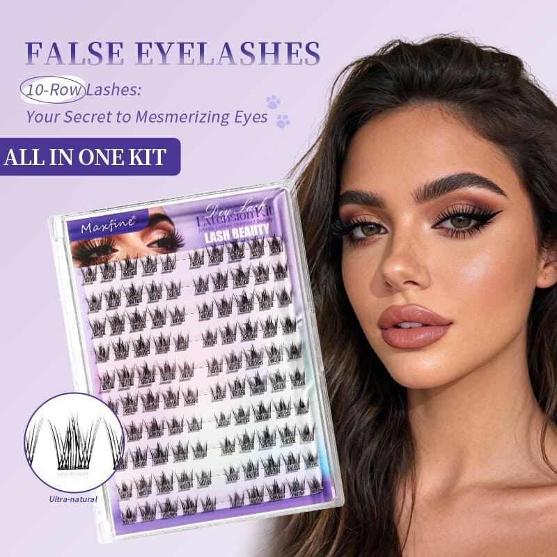 Cross-border makeup glue-free false eyelashes thick and long segmented photogenic eyelashes