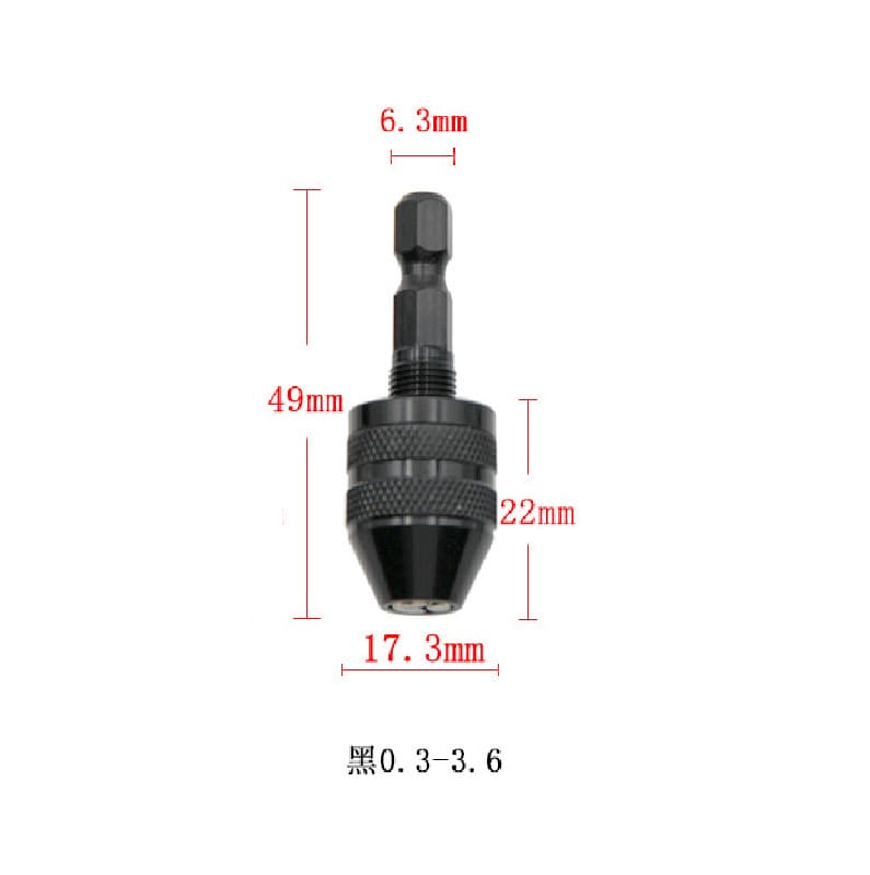 0.3-6.5mm Quick-Change Hex Shank Three-Jaw Self-Centering Twist Drill Chuck 3.6 Electric Grinder Drill Chuck