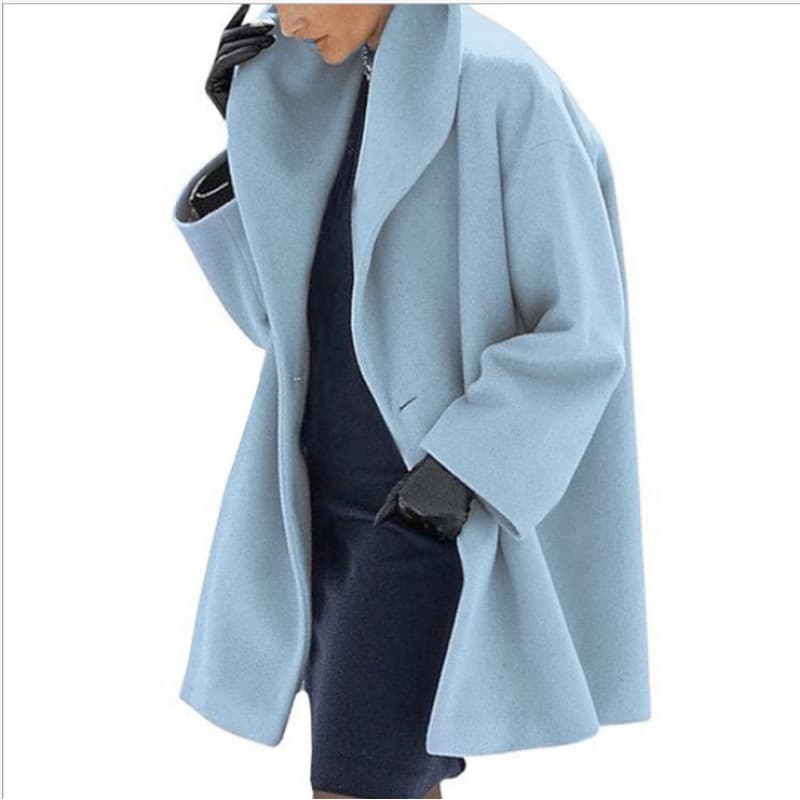 In Stock Hot Selling Women's Fashion Autumn Winter Coat Multi-Color Round Neck Loose Hooded Wool Coat