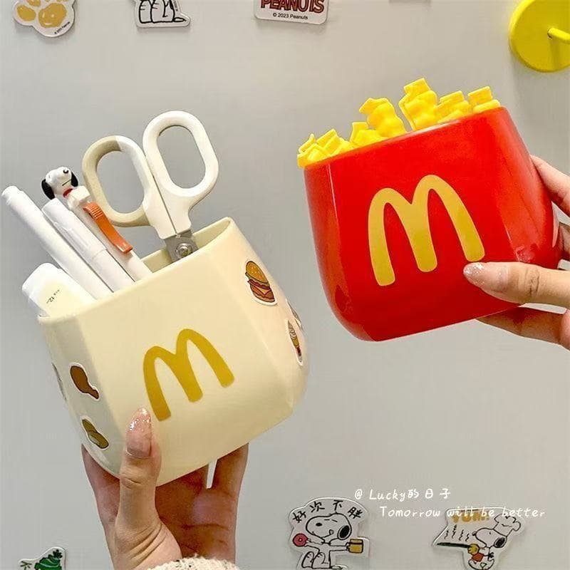 Refrigerator Organizer Kitchen Wall-mounted No-drill Item Sorting Box Entryway McDonald's Fries Magnetic Sticker Storage Box
