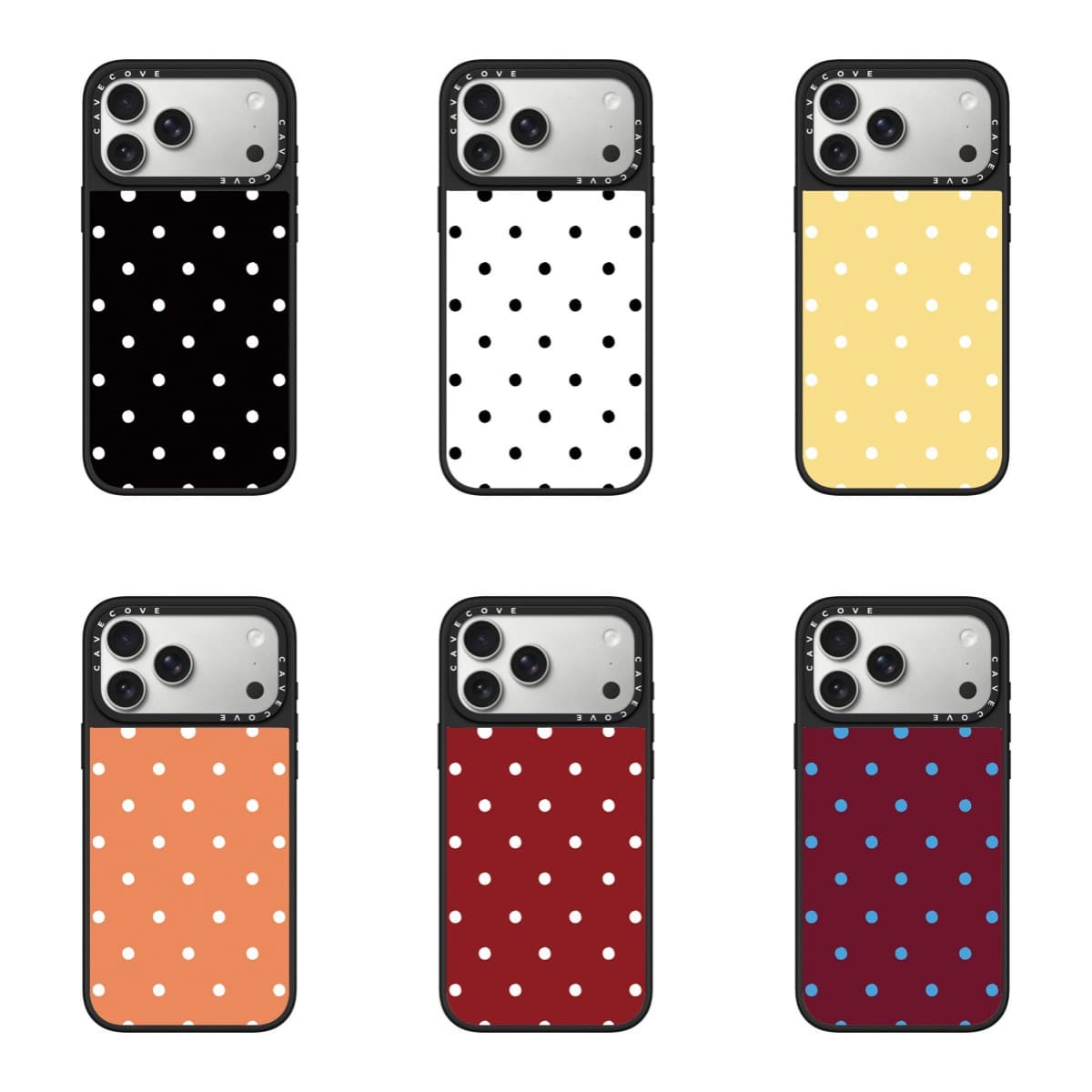 Classic Solid Color Polka Dot iPhone 17 Pro Max Case Compatible with iPhone 16 Pro Max Transparent 15 Plus Simple