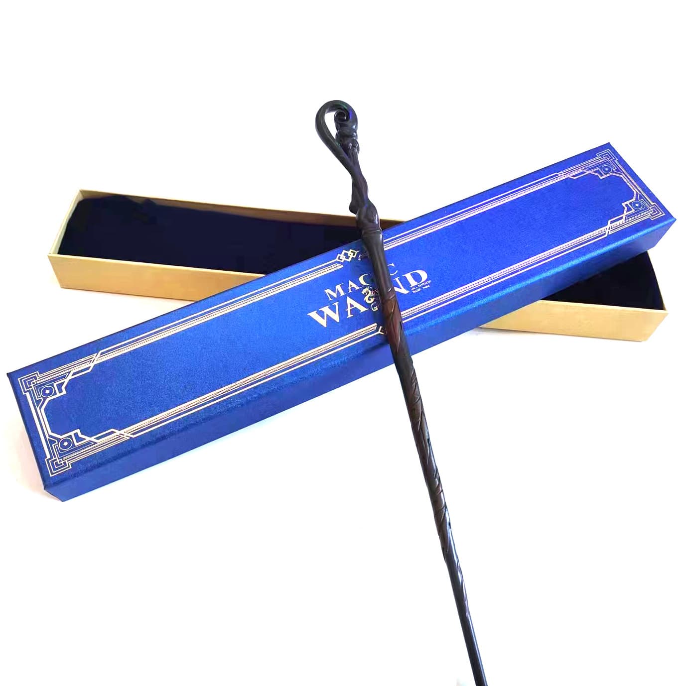 Harry Potter Wand Dumbledore Prop Magic Wand Hermione Staff Gold Foil Blue Box Snape Bulk Discount
