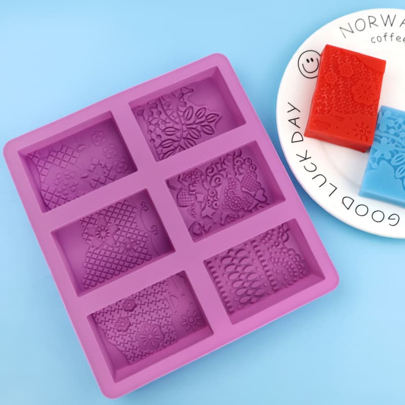 Wholesale 6-Pack Assorted Pattern Silicone Cake Mold, Soap Mold, Candle Mold, Rice Cake Mold