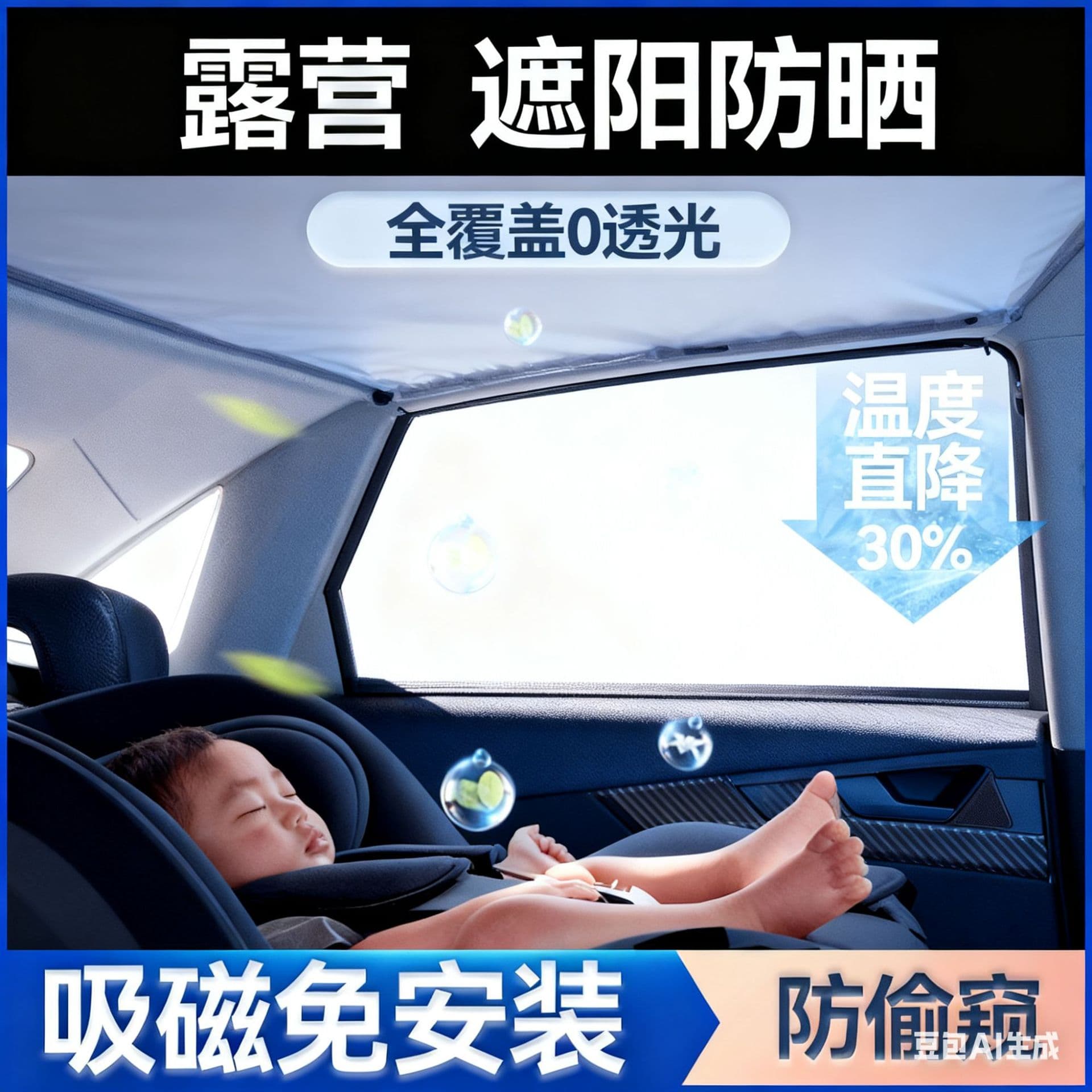 Wholesale car sun protection car sunshade curtain insulation sunshade special car privacy curtain side window sun protection magnetic attraction