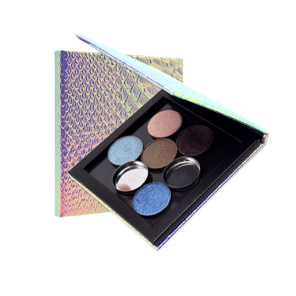 Small size fish scale pattern stock eye shadow magnet empty disk Empty disk eye shadow storage stock