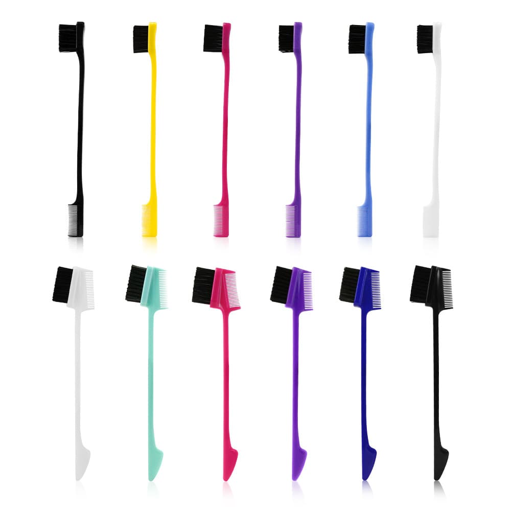 Masturi Double-Ended Eyebrow Brush Makeup Brush Eyebrow Brush Dual-Use Brush Dye Brush Edge Wax Styling Brush Wholesale