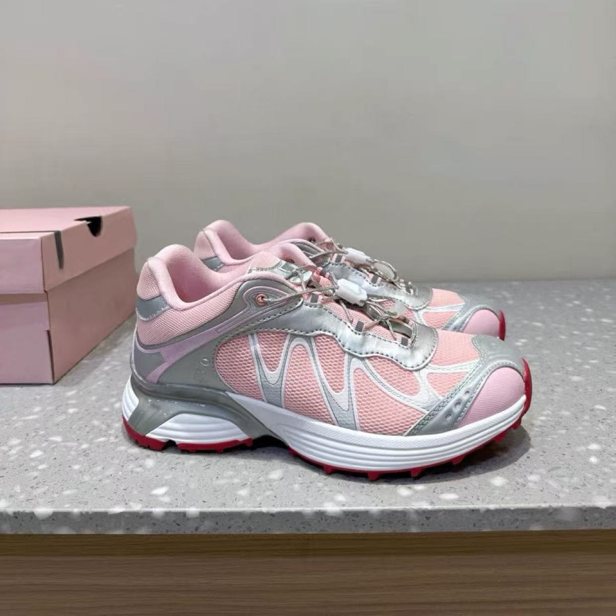 Sandy Liang x Salomon XT-WHISPER Retro Silver Pink Running Shoes Unisex