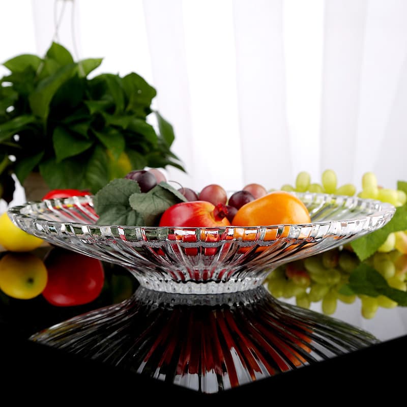 Crystal Fruit Bowl, Glass Fruit Plate and Dish Set, Creative Home Dry Fruit and Candy Serving Bowl