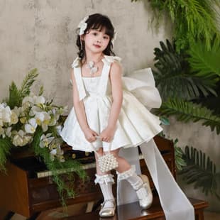 Children's Formal Princess Dress 2026 New Style White Piano Performance Dress Girls Simple Daily Birthday Gown