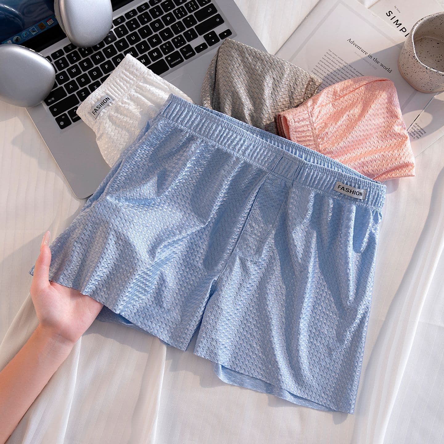 Ice Silk Boxer Shorts Summer Hot Selling Men's Cooling Seamless Breathable Plus Size Pajama Pants Home Pants Mid-Rise Comfortable Loose