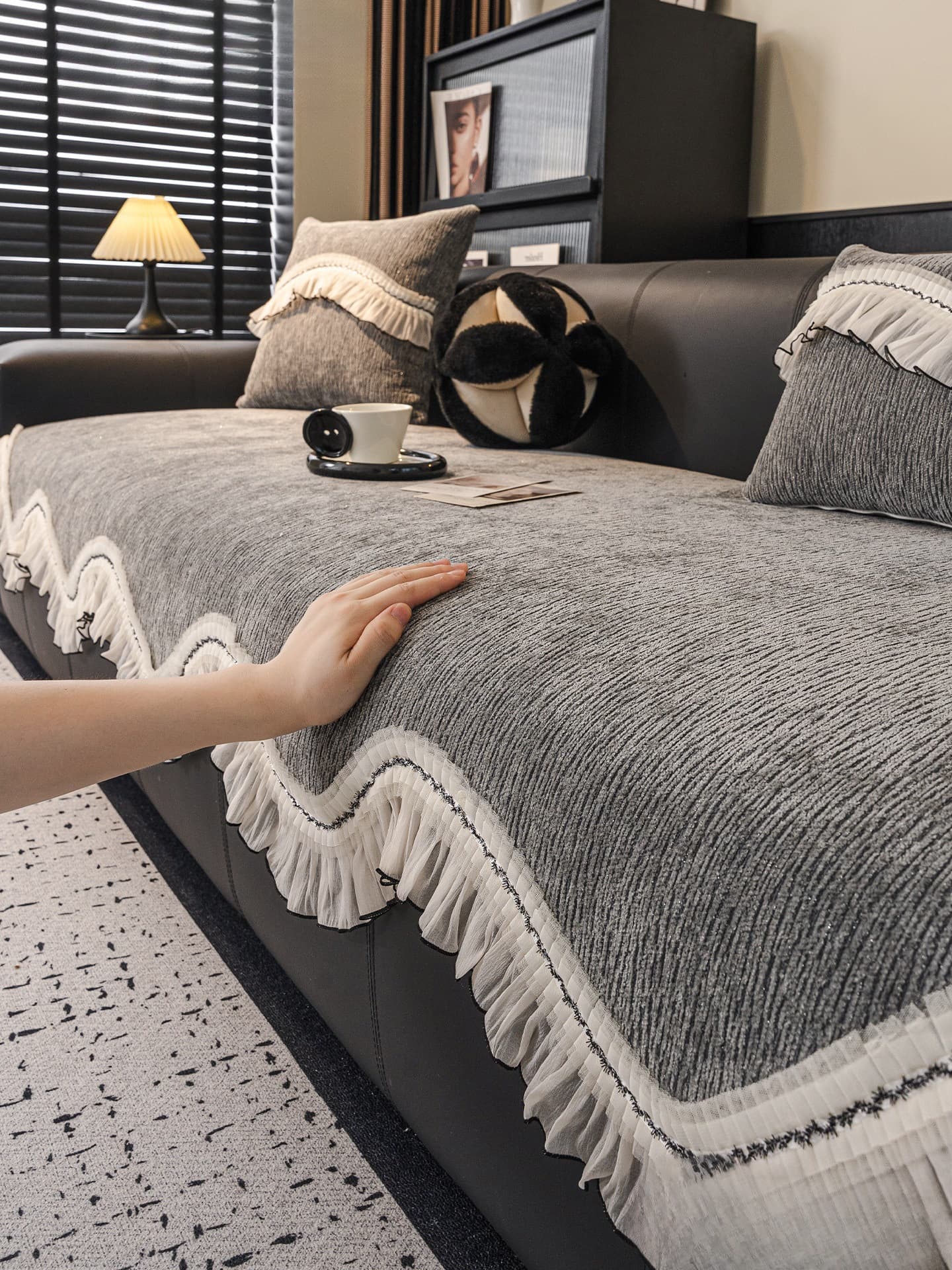 Recommended Universal Sofa Cushion 2025 New Style Anti-Slip Straight Row Leather Sofa Cushion Cover Cloth Cover