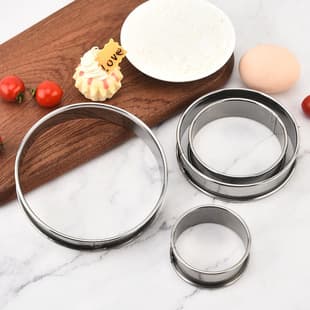 Double Rolled Edge Tart Ring Stainless Steel Tart Mold, French Muffin Ring Round Non-Stick Tart Mold, Mousse Ring Cake Mold