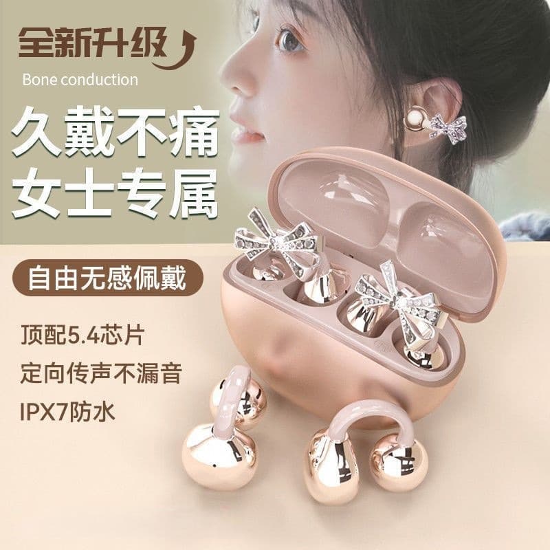 Cross-border Hot GQ25 Wireless Bluetooth Earbuds Clip-on Open Ear Sports Women's Noise Cancelling Stereo