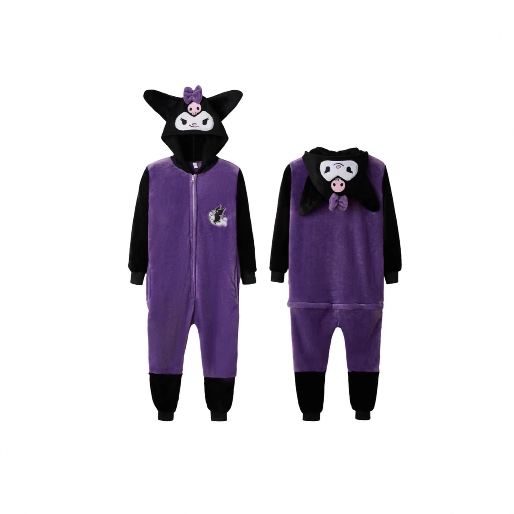 Autumn/Winter Children's Rascal Rabbit Cartoon Anime Star Rabbit One-Piece Pajamas Pink Rabbit Homewear Flannel Cute