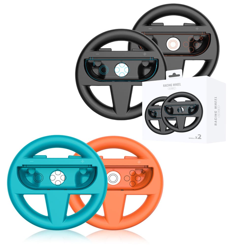 Switch2 Steering Wheel Grip Set, 2 Pieces for Switch2 Console's Left and Right Mini Controllers