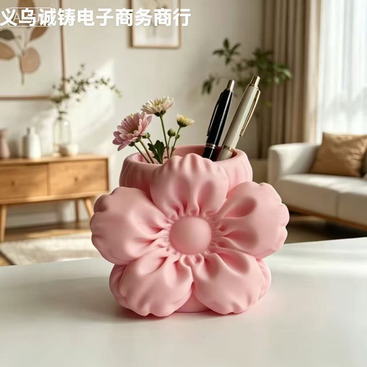 Cross-border 3D Printed Bowknot Sweet Style Pen Holder Makeup Brush Storage Tube Home Craft Desktop Organizer