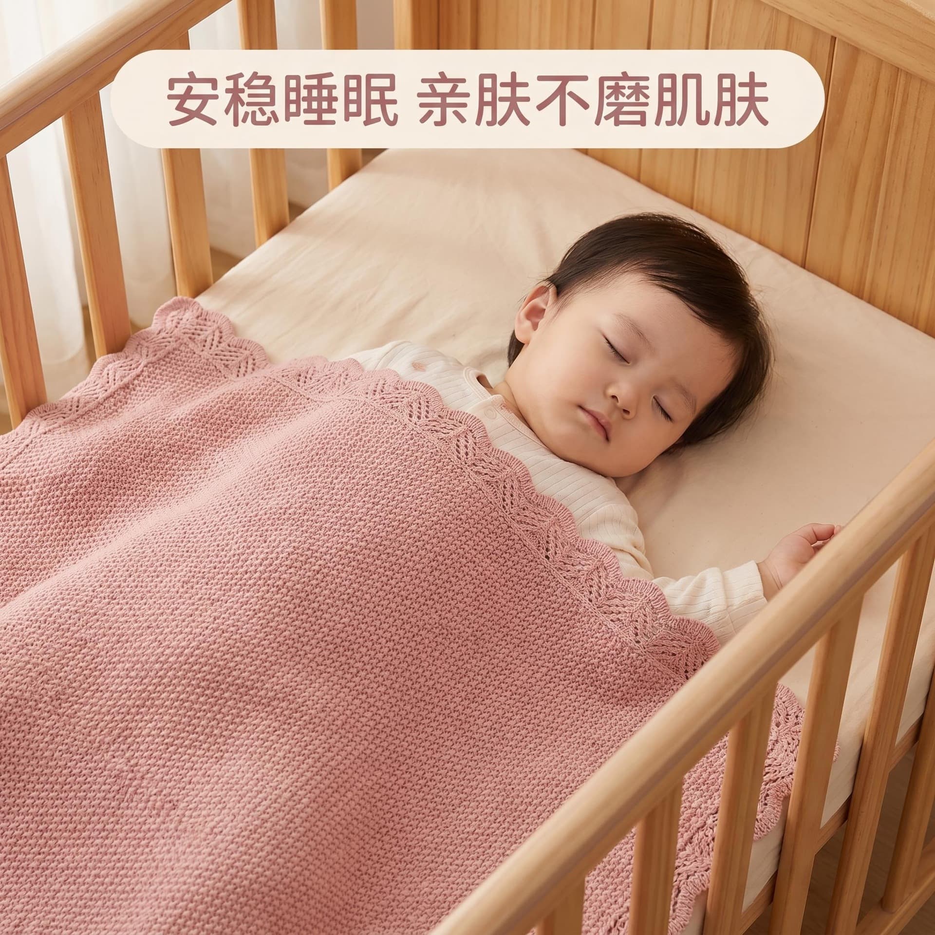 Cross-border Wholesale New Autumn/Winter Soft Breathable Lace Cotton Knitted Baby Blanket Swaddle Wrap
