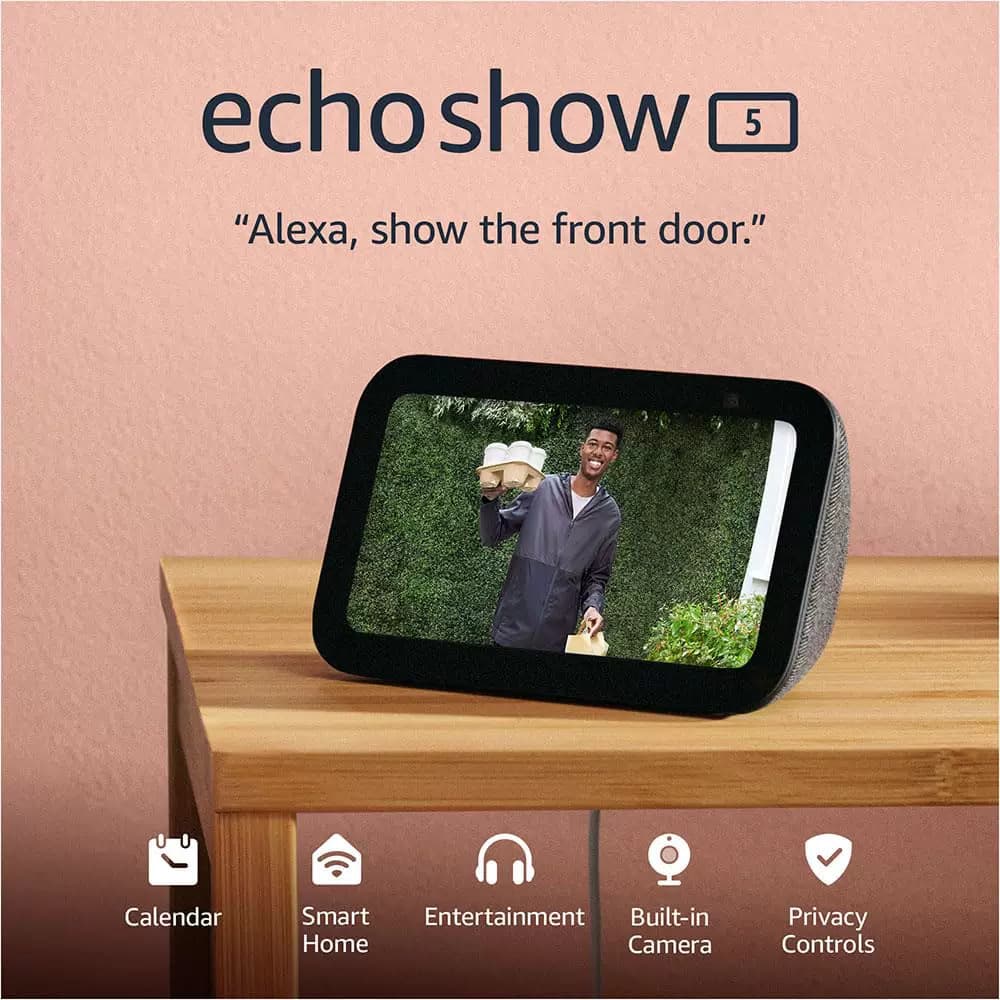 Echo Show 5 Smart Speaker with Screen, Alexa Voice Assistant, Smart Home Control, Video Call Speaker