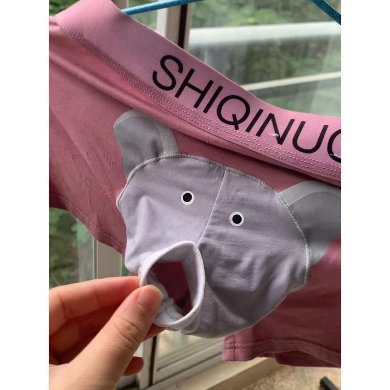 I bought my boyfriend a pair of underwear! That's hilarious! He doesn't even need to take them off to use the toilet! So funny!