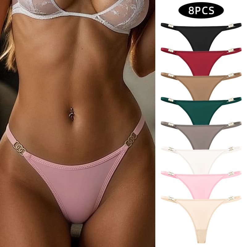 New European and American Fashion Sexy Women's Thong Breathable Seamless Low Waist Thin Strap Thong for Daily Wear