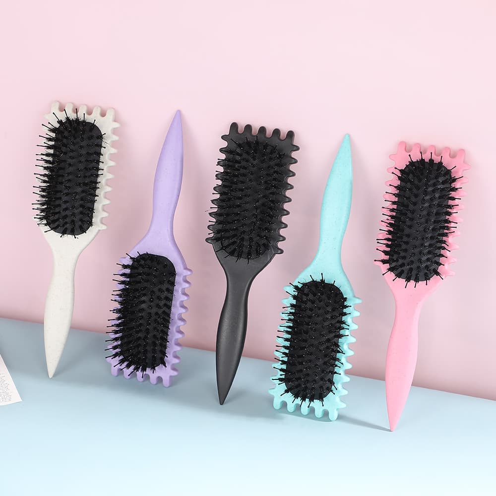 Hot-selling Massage Cushion Bounce Styling Curling Brush with Boar Bristles Air Cushion Hairbrush for Big Waves