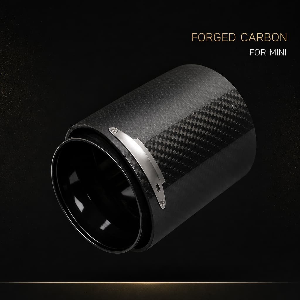 Carbon Fiber Pattern Tail Pipe Stainless Steel Exhaust Pipe Suitable for BMW Mini Diameter 72-93/85-105mm Muffler