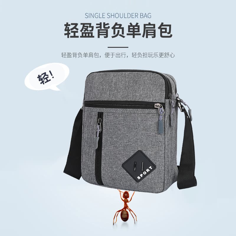 Cross-border new men's Oxford cloth single shoulder crossbody bag men's casual trendy business printed logo small backpack wholesale