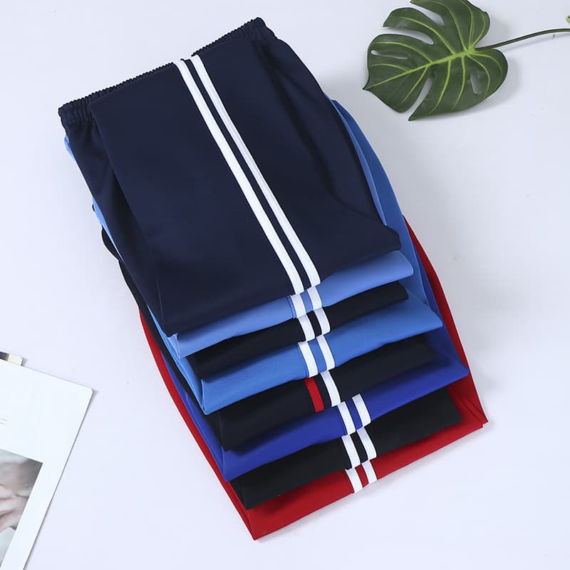 Spring and autumn student uniform pants for men and women, loose two-bar school pants