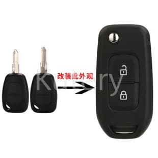 Replacement Folding Remote Car Key Shell for Renault 2-Button Straight Key NE72/VAC102