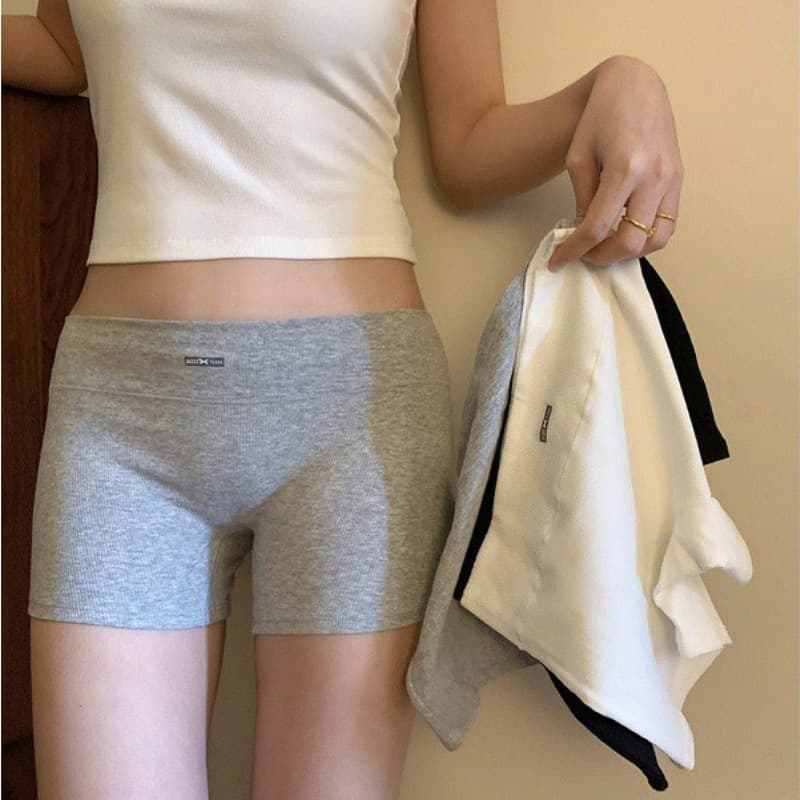 Mid-High Waist Two-in-One Boxer Safety Underwear for Women's Sports Home Anti-Exposure, Thin Style, Skin-Friendly and Comfortable Pure Cotton Crotch