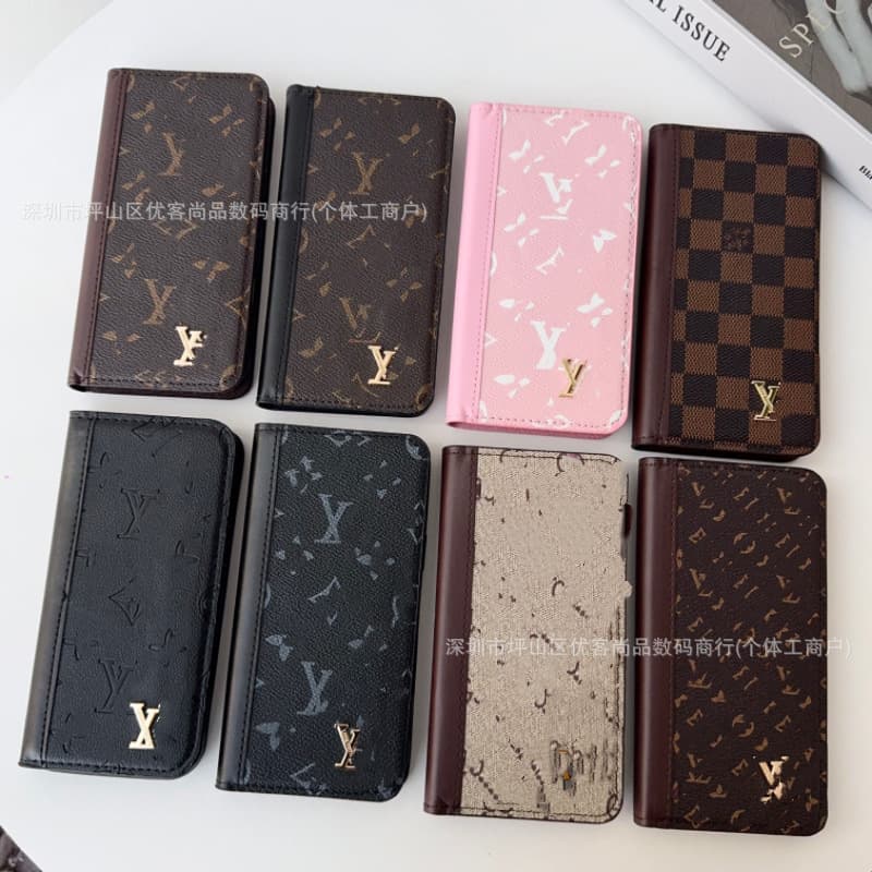 Trendy Two-Tone Leather Case for Apple 17 Pro Max, iPhone 16 Luxury Full Coverage Flip Leather Shell