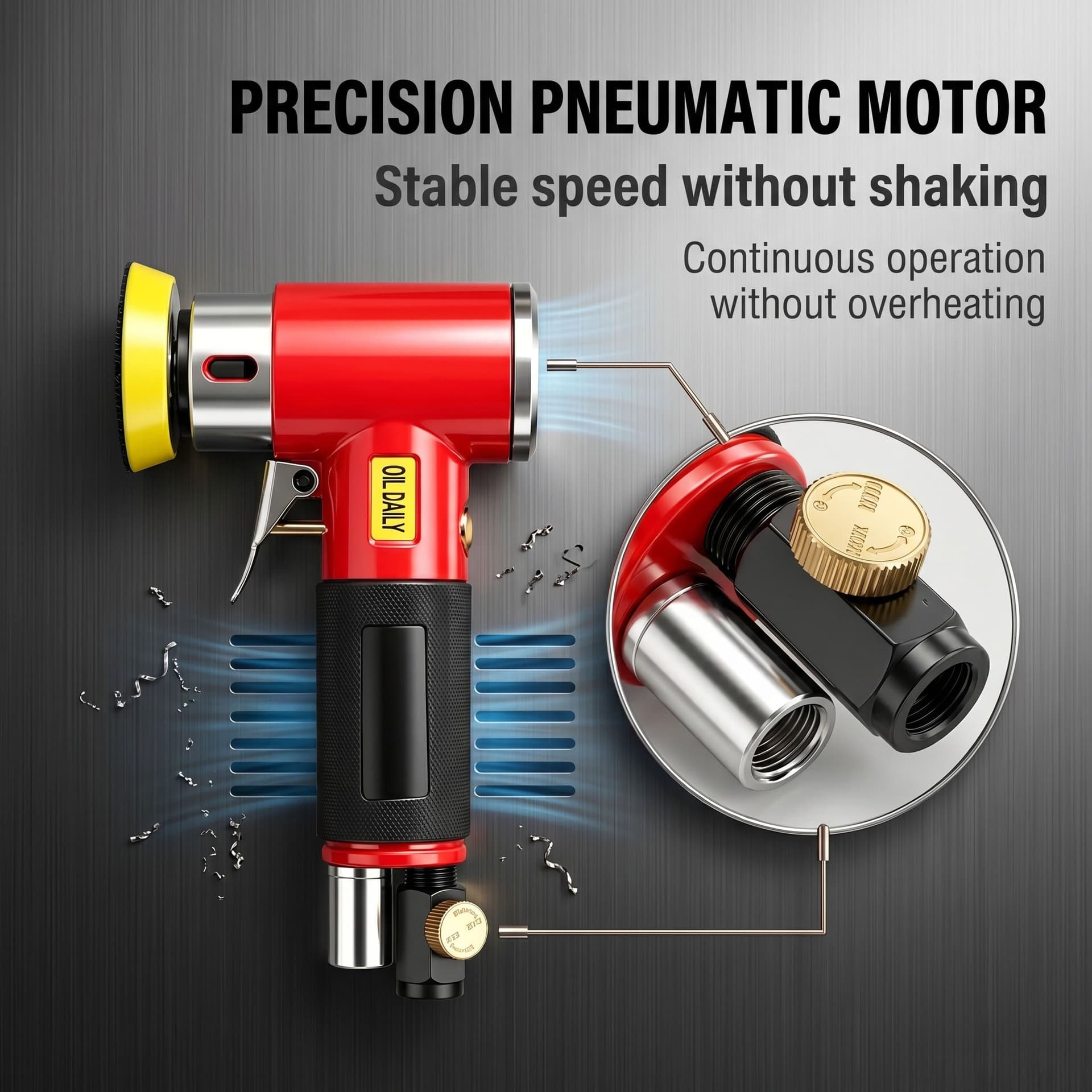 Industrial grade small pneumatic sander eccentric car polishing and waxing machine metal rust removal grinding tool