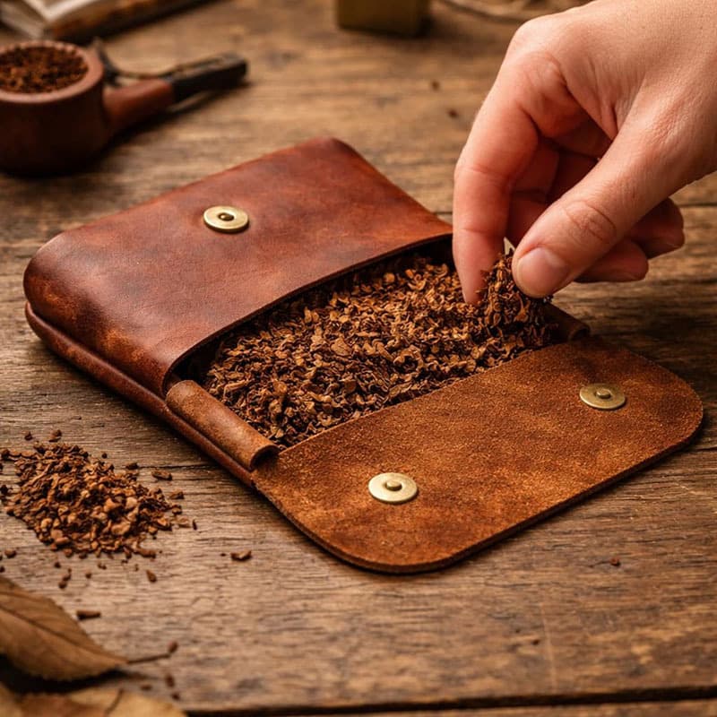 Nordic Retro Leather Tobacco Pouch Portable Tobacco Storage Box Simple Best-Selling Tobacco Pouch Wholesale