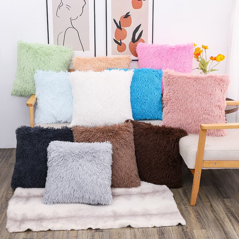Amazon Hot Selling Plush Throw Pillow Cover for Home Bed Headrest, Sofa, Office Backrest, Square Velvet Cushion