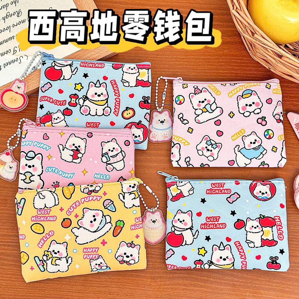West Highland Coin Purse Cute High Value Coin Storage Bag Student Portable Headphone Bag Children’s Gift Coin Purse