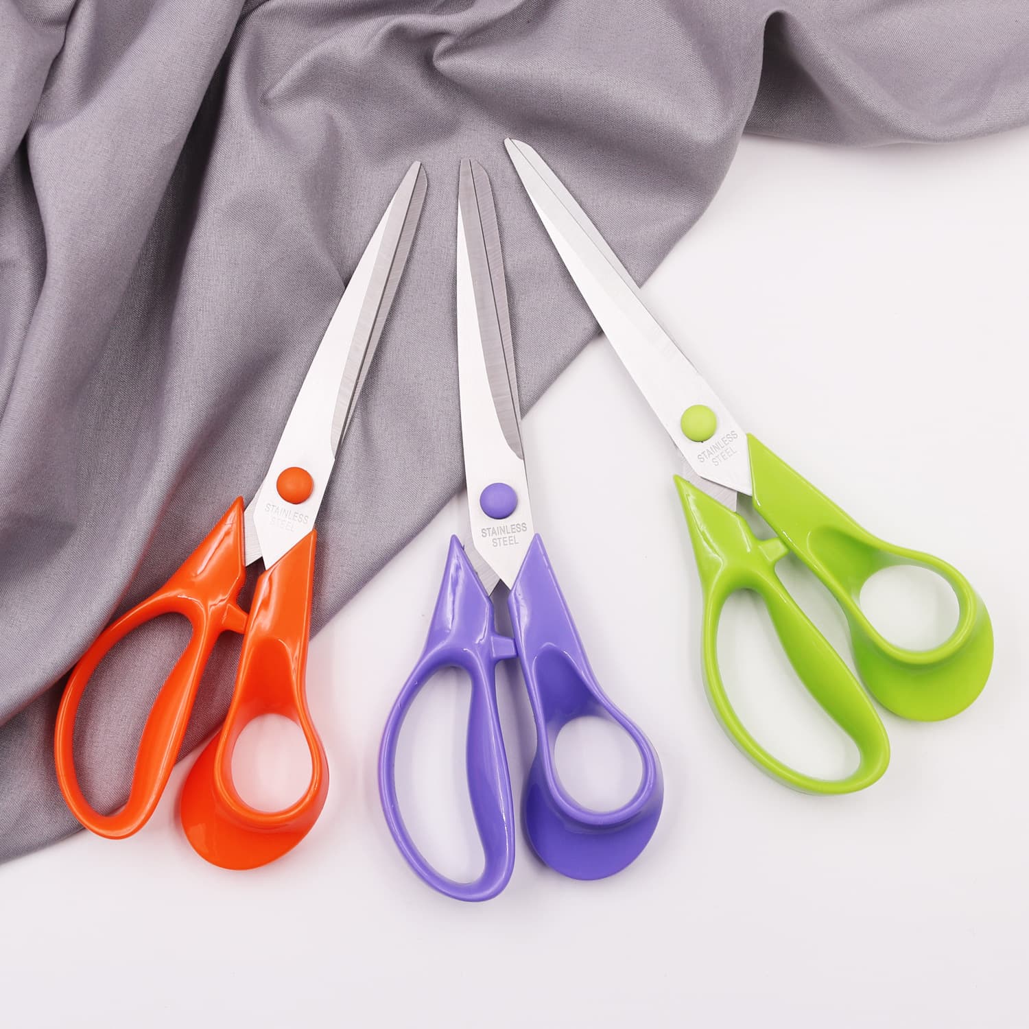 Factory Stock 8-Inch Household Scissors Stainless Steel Handmade Scissors Tailor Scissors Office Scissors Paper Scissors with Packaging