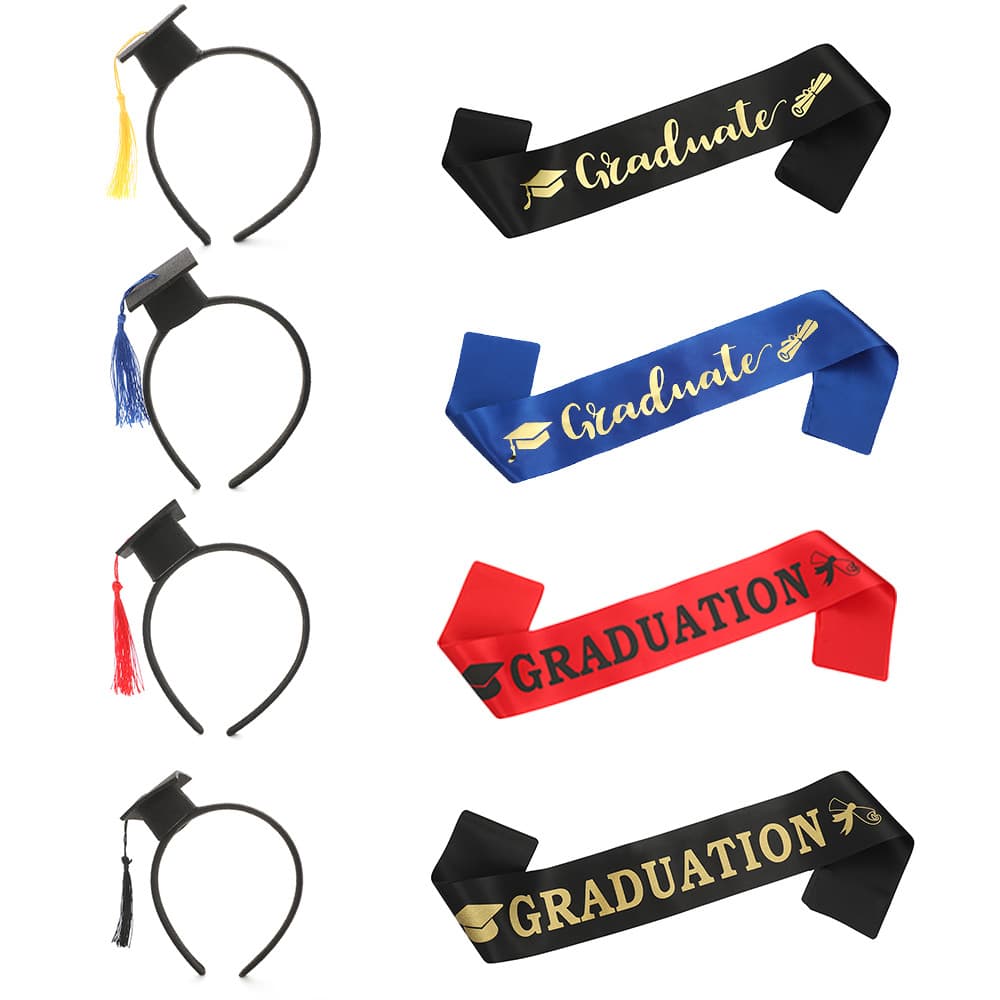 New Graduation Ceremony Decoration Items, Customizable Logo Printed Graduation Sash with Gold Foil and Shiny Shoulder Strap, Factory Direct Supply