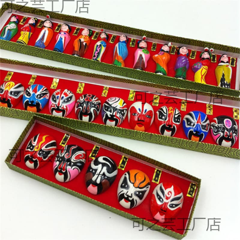 Stroke, Peking Opera facial makeup, small clay figurine ornaments, folk handicrafts for outsiders, special gifts