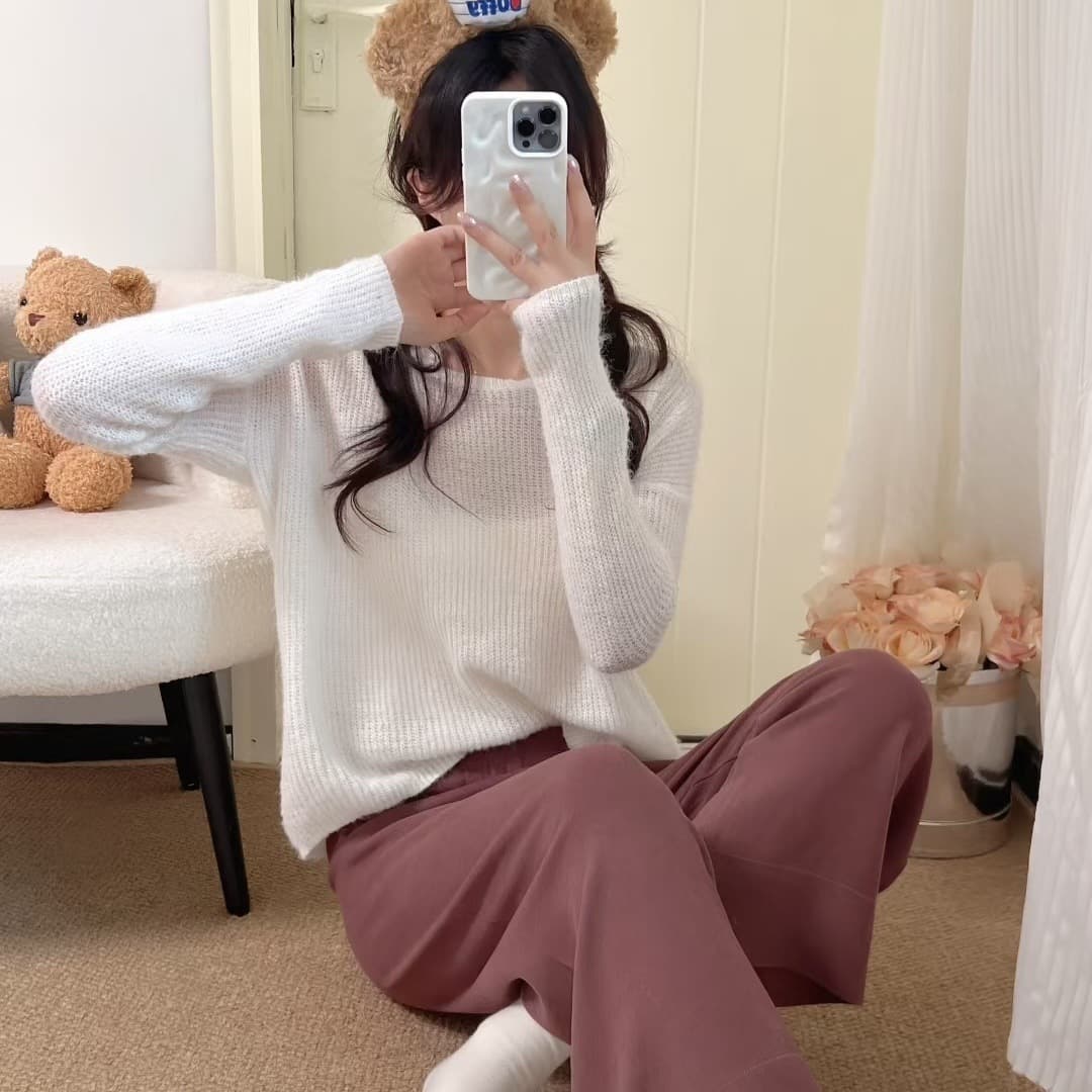 New De Velvet Loose Simple Lazy Warm Comfortable Korean Style Soft Solid Color 2025 Couple Fashion Casual Cotton Pants