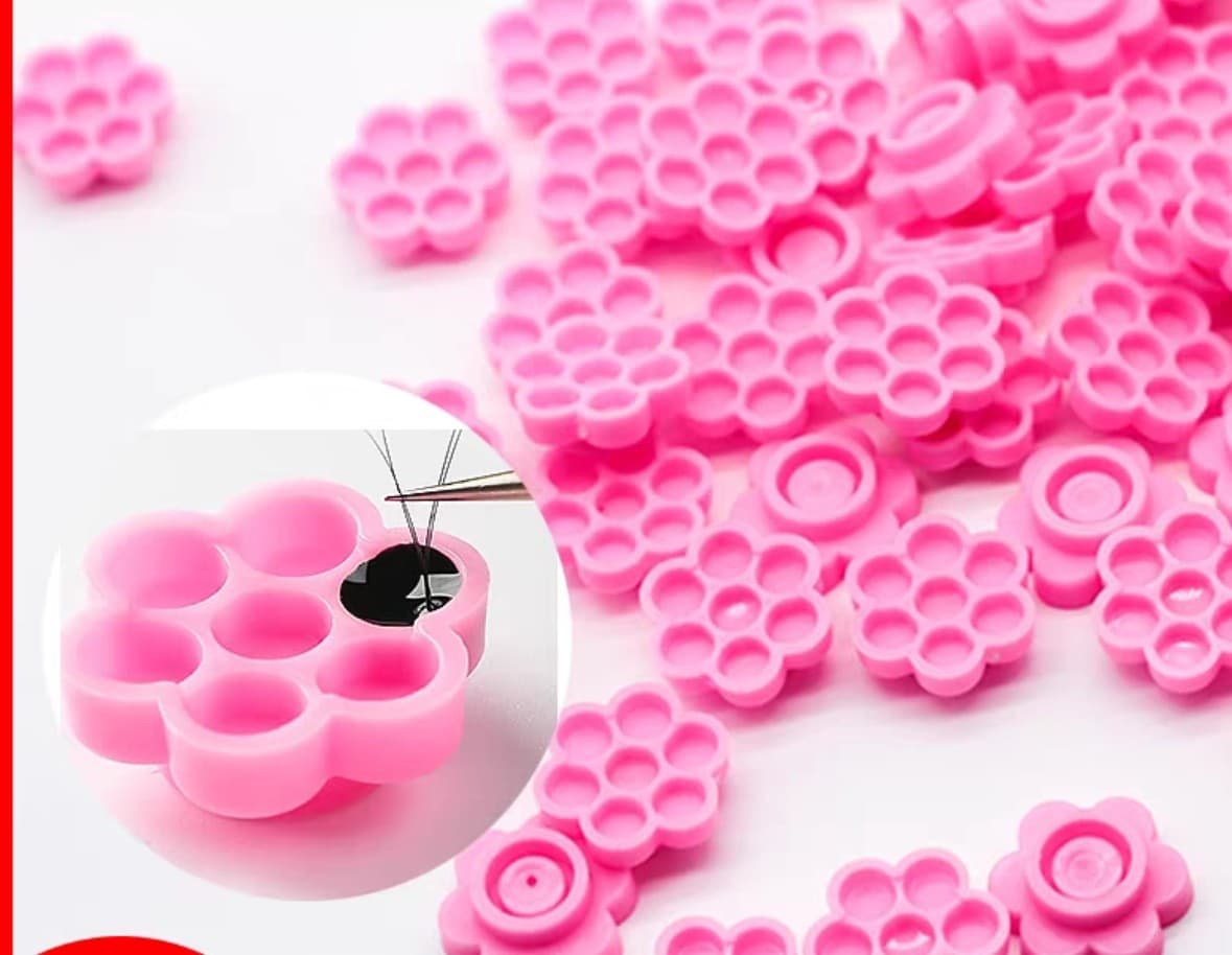 Eyelash Glue Cup, Plum Blossom Cup for Eyelash Extensions, Glue Drop Pad, Glue Delay Cup, False Eyelash Tool, In Stock