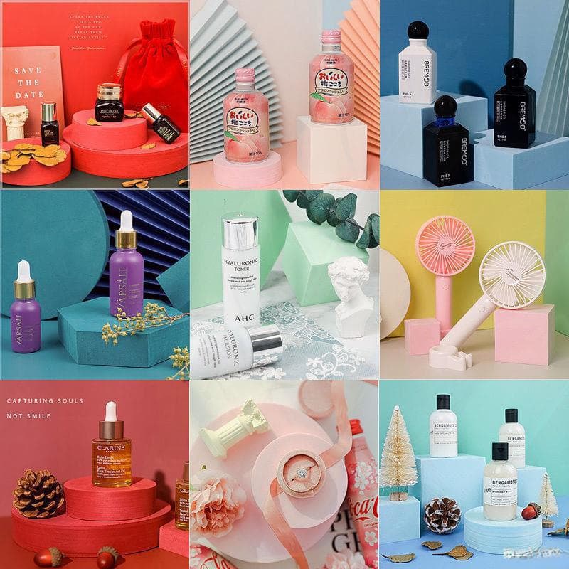 Photography Props Geometric Shapes Foam Cubes for Jewelry Cosmetics Product Photography