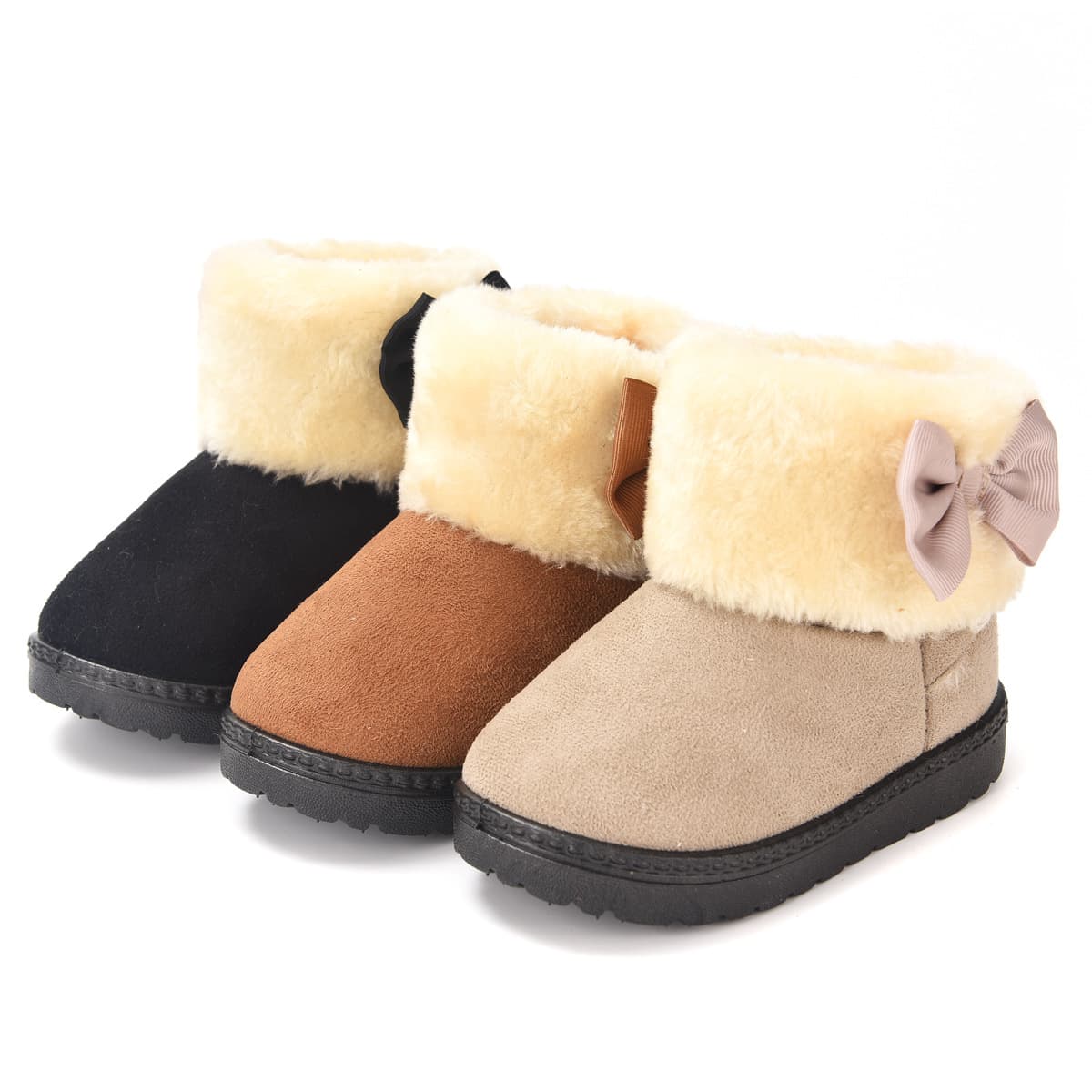 Cross-border winter children's snow boots, toddler and baby thick cotton boots, older children's fleece-lined warm shoes