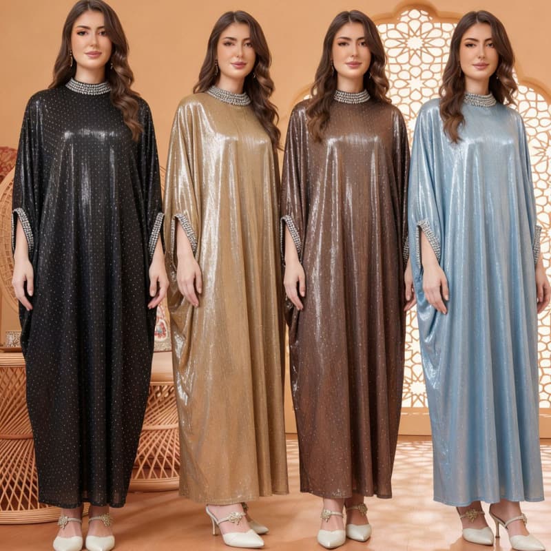 NR1535 Cross-border Plus Size Women's Round Neck Dress Loose Fit Amazon New Style
