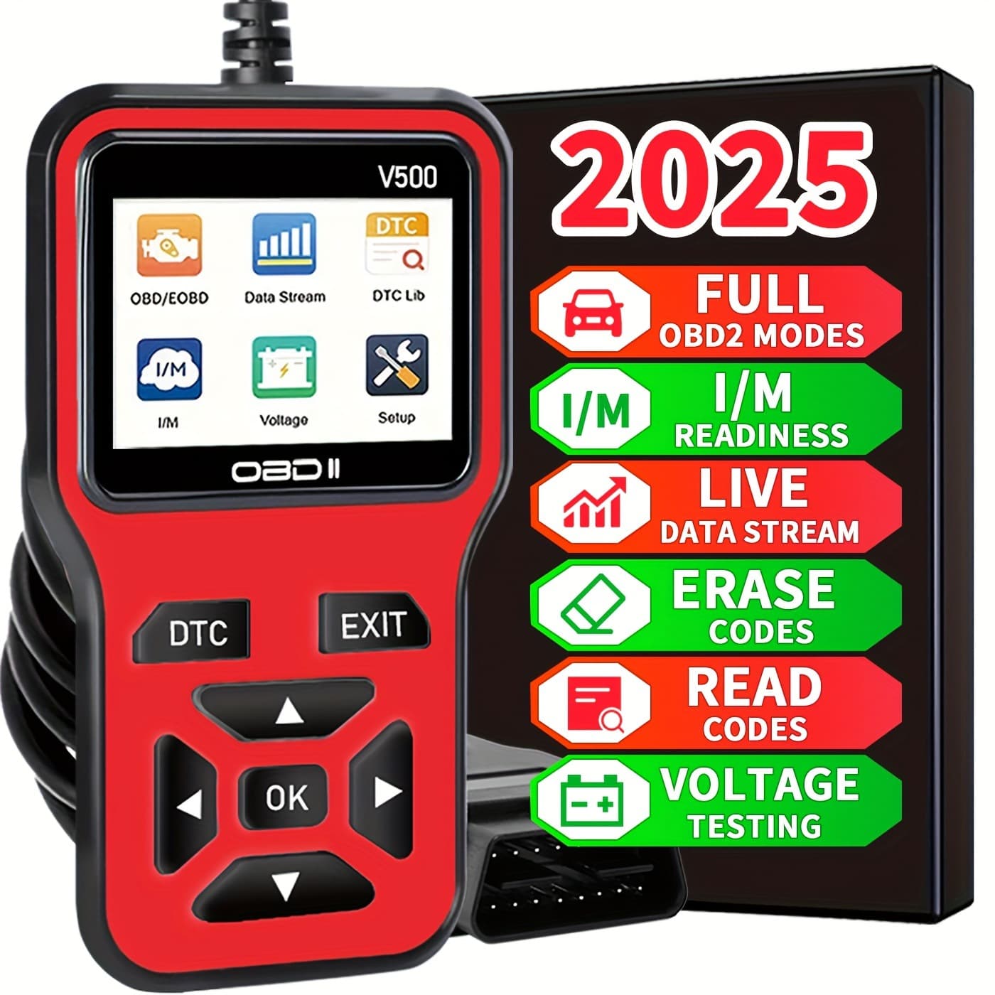 V500 Car Fault Detector OBD Engine Diagnostic Tool Fault Light Clear Code Reader