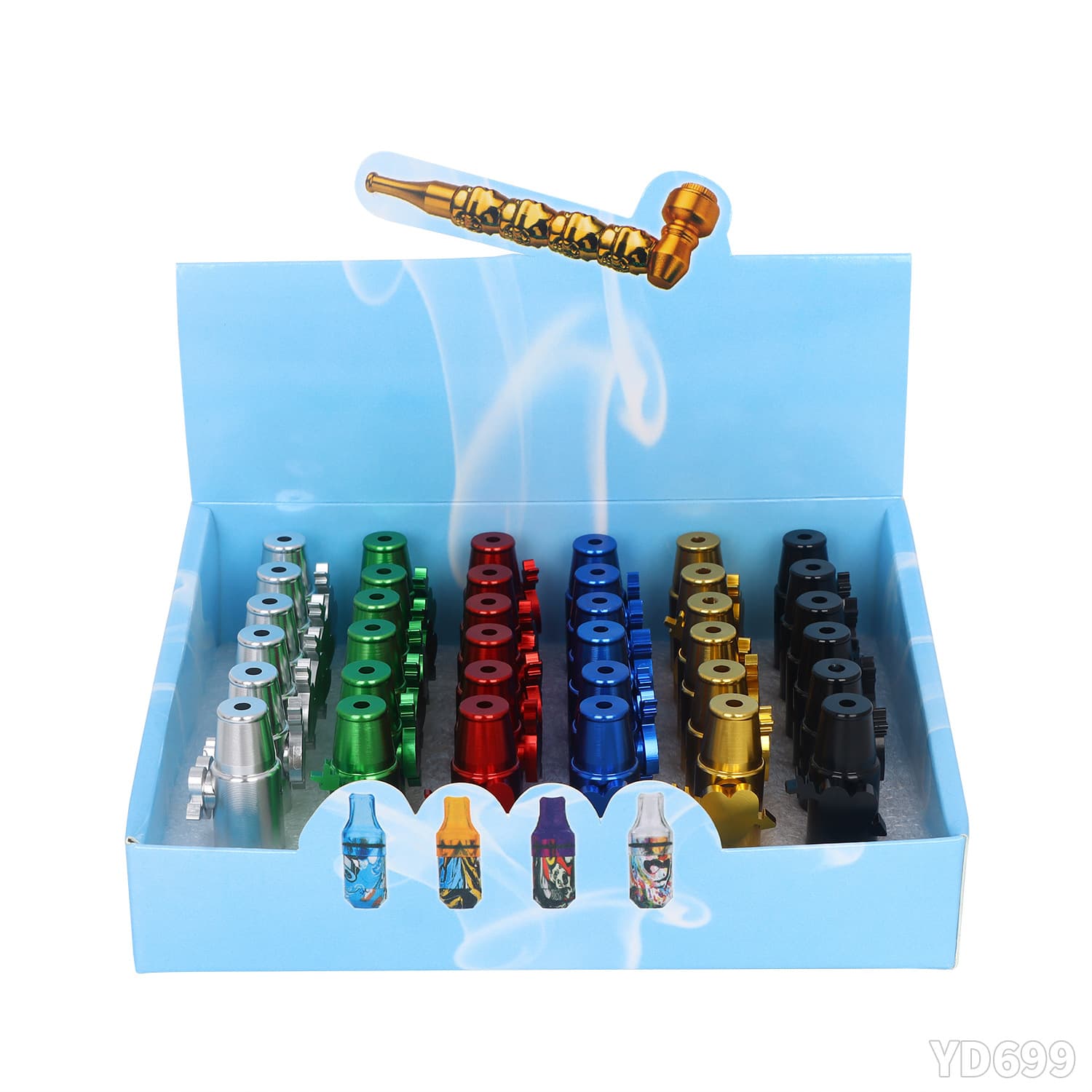 Starbus Cross-Border New Flat-Head Metal Snuff Tube with Heart and Arrow Metal Snuff Tube