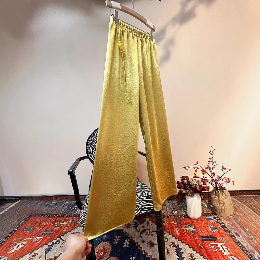 Calabash Pendant Pants 2025 Spring New High Waist Fashion Casual Temperament Straight Pants Chinese Style Calabash Pants