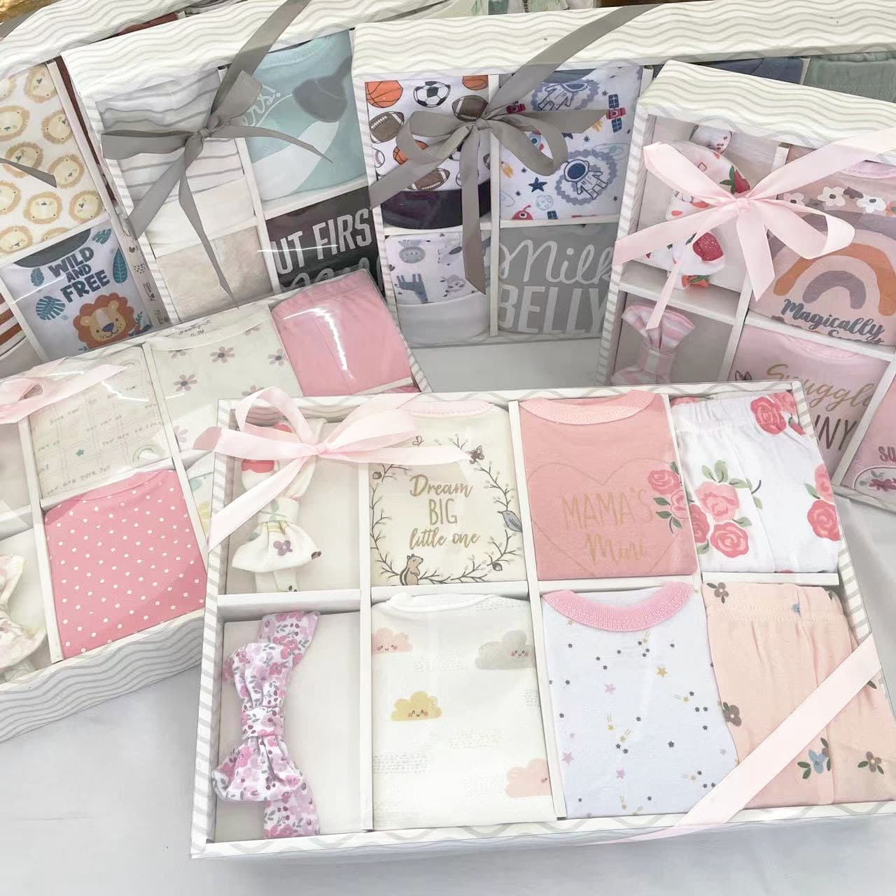 100-day gift newborn baby harem 8-piece set full moon short-sleeved style ~ NewBorn Baby gift sets