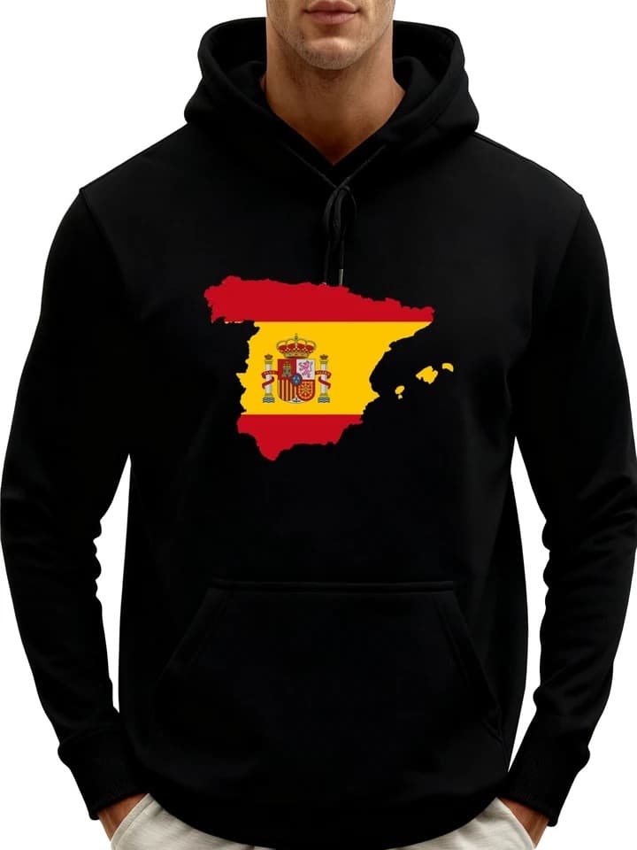 Spain Men's Clothing Streetwear Graphic Hoodies Mens Oversize
